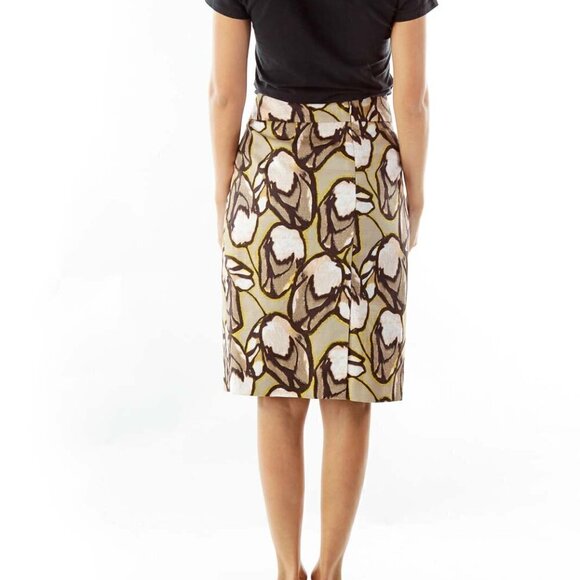 Ann Taylor Brown Floral Pencil Skirt - Picture 3 of 3